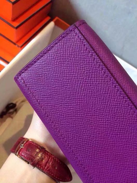 Hermes original epsom leather mini kelly 22 clutch K012 anemone