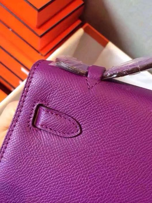 Hermes original epsom leather mini kelly 22 clutch K012 anemone
