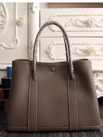 Hermes original togo leather garden party 36 bag G0360 etoupe grey