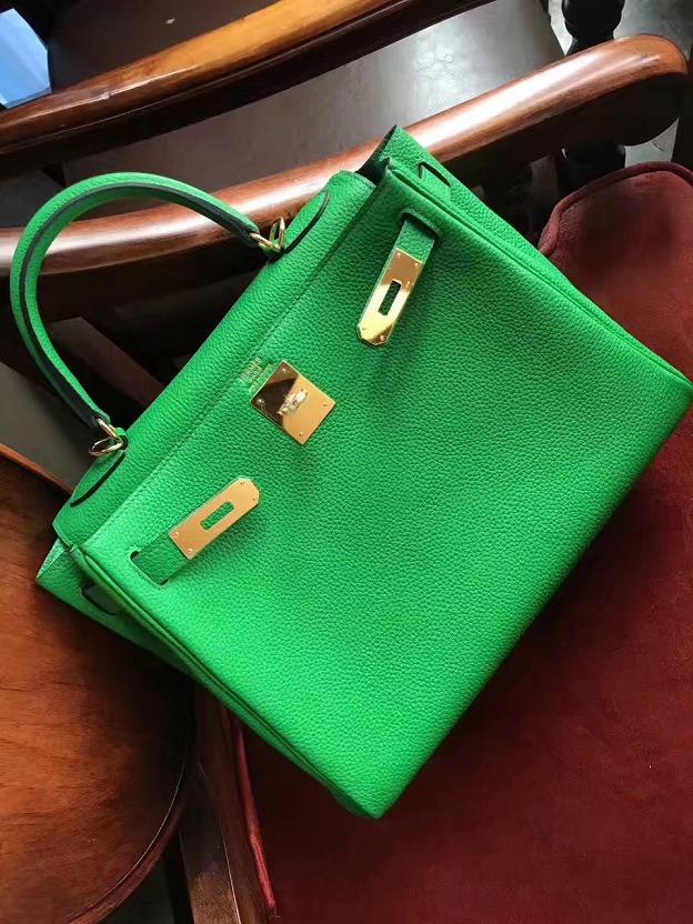Hermes original togo leather kelly 28 bag K28 green