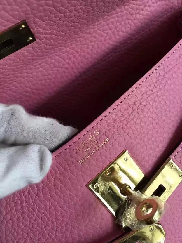 Hermes togo leather kelly 28 bag K028 pink