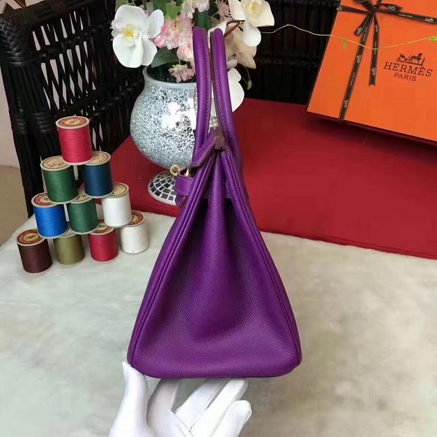 Hermes original epsom leather birkin 25 bag H25-3 anemone