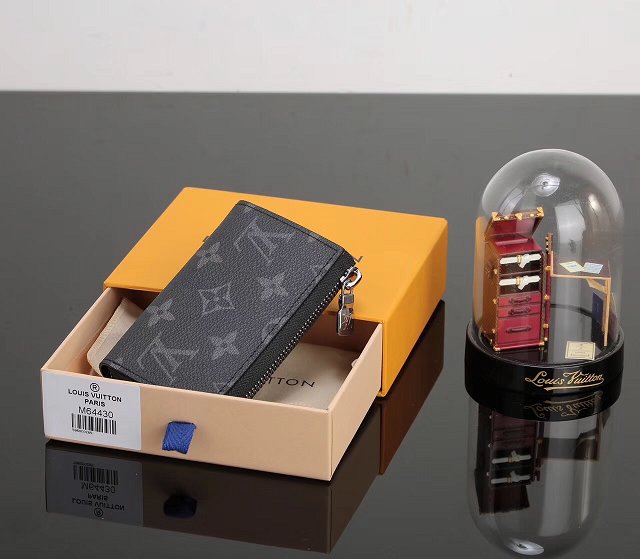 Louis vuitton monogram eclipse car key case M64430 black