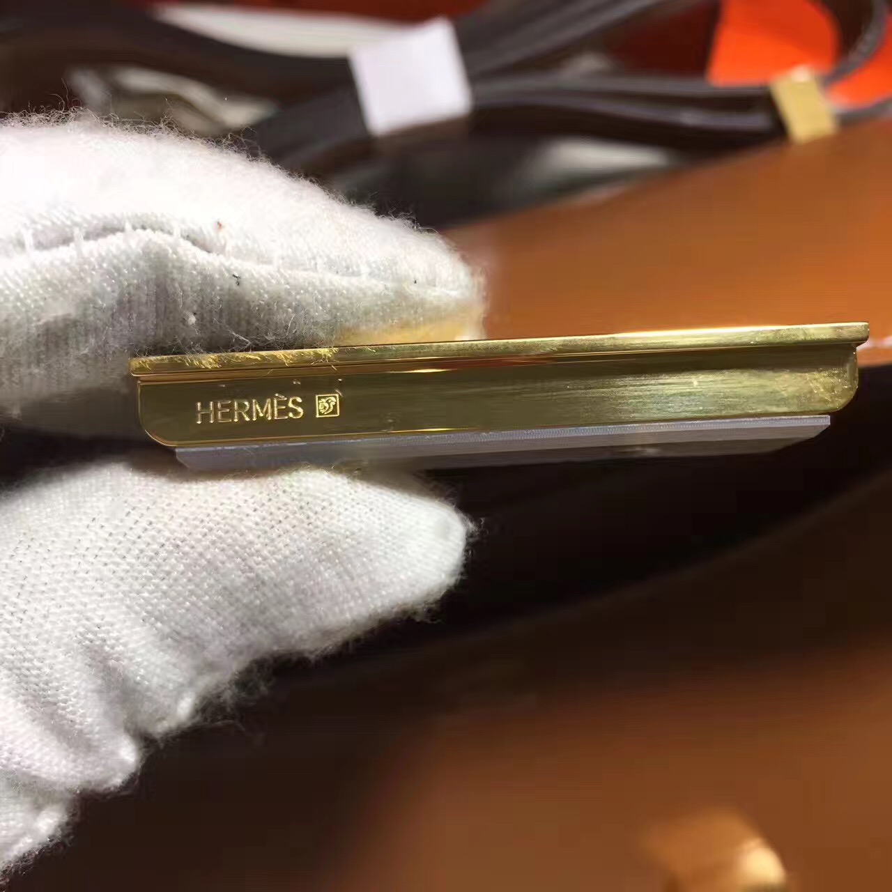 Hermes original box leather constance bag C024 coffee