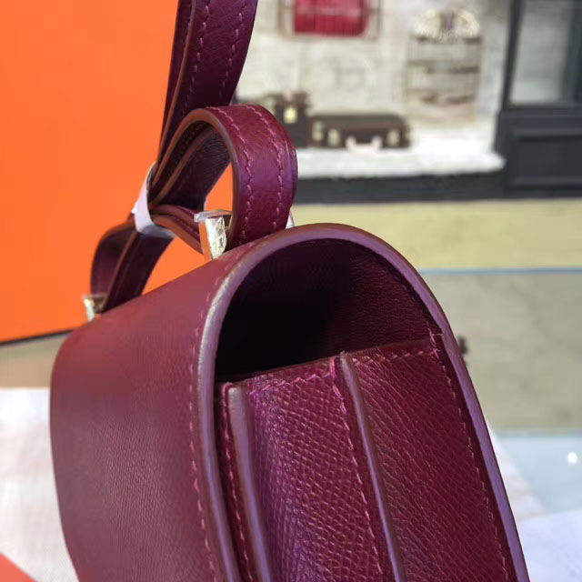 Hermes original epsom leather small constance bag C019 bordeaux