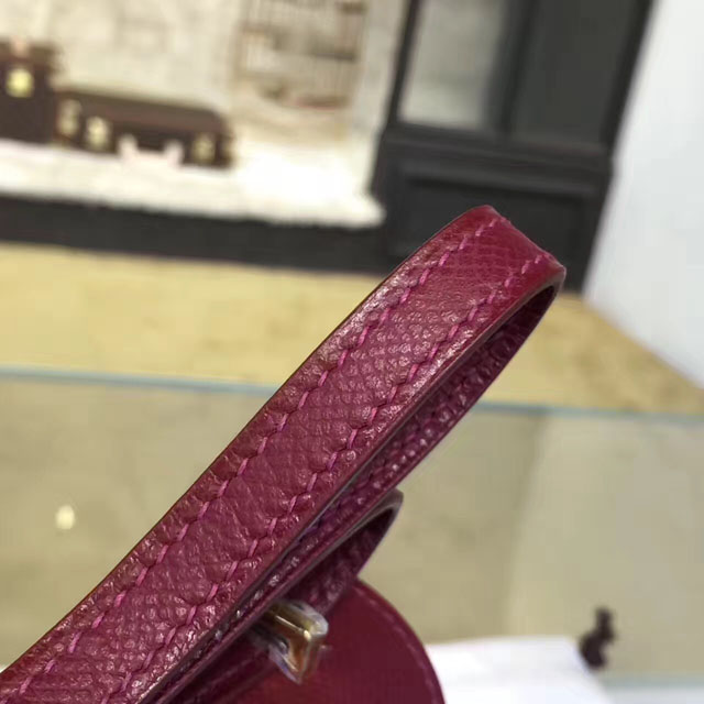 Hermes original epsom leather small constance bag C019 bordeaux