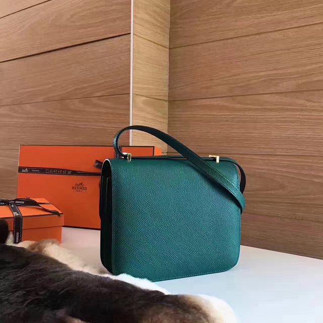 Hermes original epsom leather small constance bag C019 vert fonce