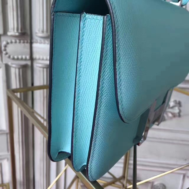 Hermes original epsom leather small constance bag C019 blue atoll