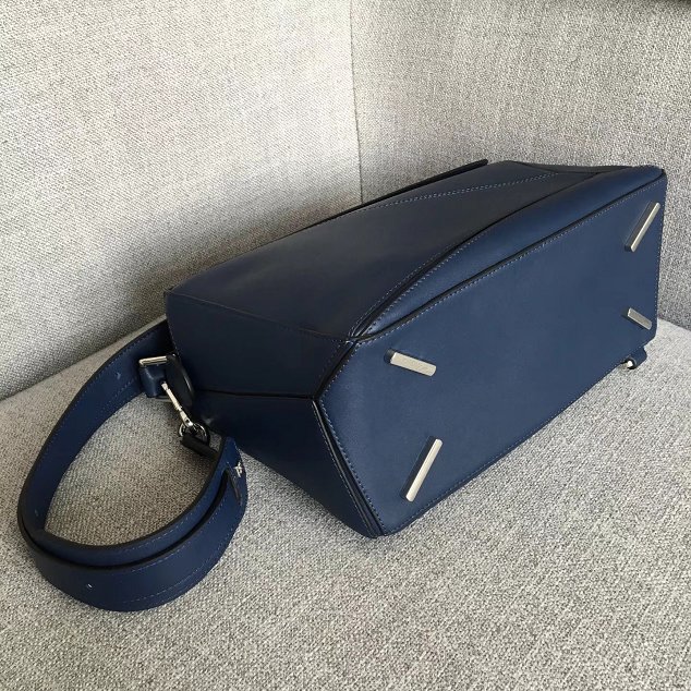 Loewe original calfskin medium puzzle bag A510P49 navy blue