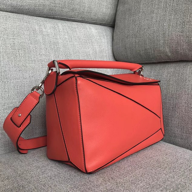 Loewe original calfskin medium puzzle bag A510P49 red