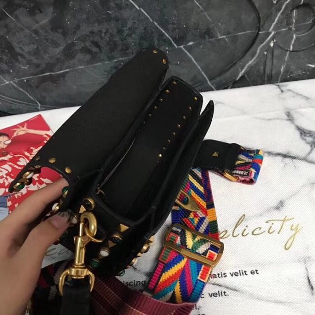 Valentino original calfskin multi-rockstud mini shoulder bag 0124 black