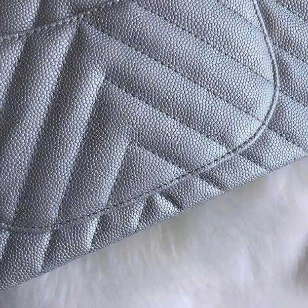 CC original grained calfskin small flap bag A69900-3 silver