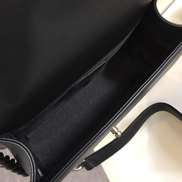 2019 CC original calfskin boy braid flap bag A67086 black 