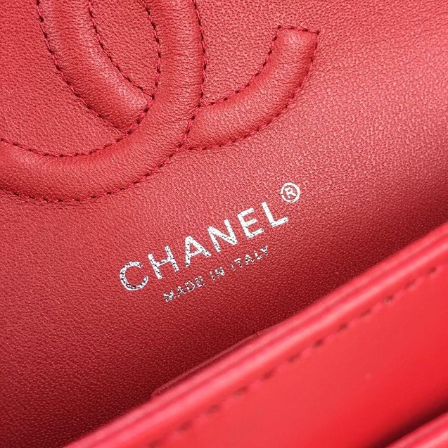 CC original handmade lambskin large flap bag HA58600 red