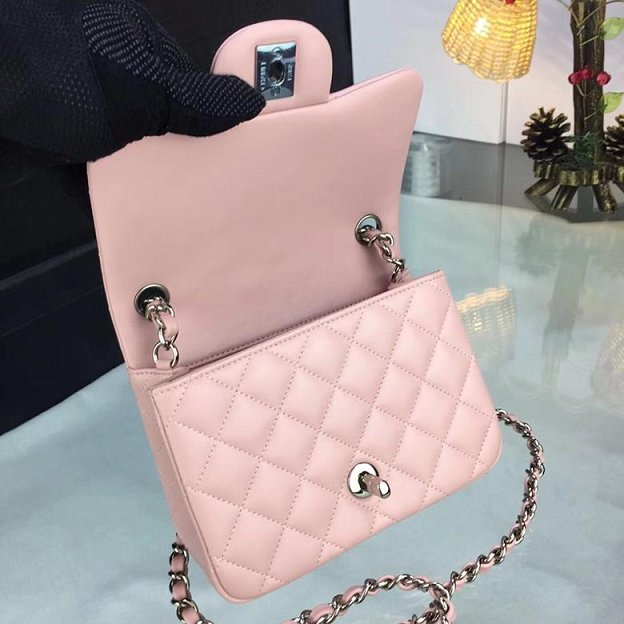 CC original handmade lambskin super mini flap bag HA35200 pink