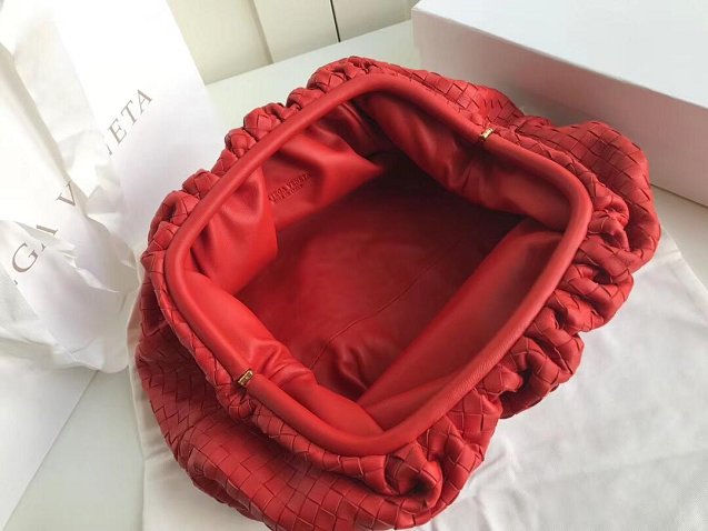 2019 BV original intrecciato lambskin large pouch 576175 red