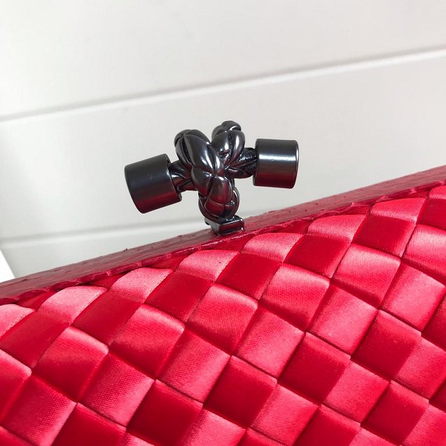 BV original silk large stretch knot clutch 202031 red