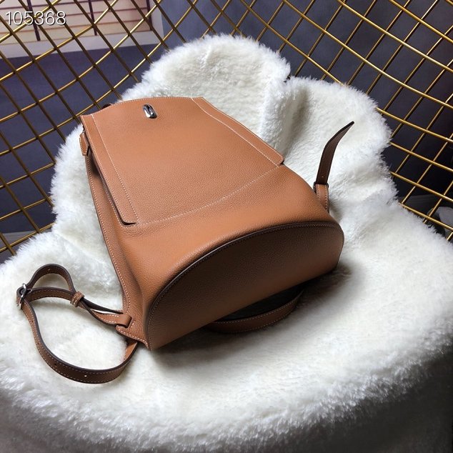 Hermes original handmade evercolour leather GR24 backpack H024 caramel