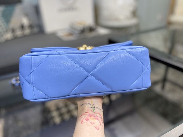2020 CC original lambskin 19 flap bag AS1160 blue