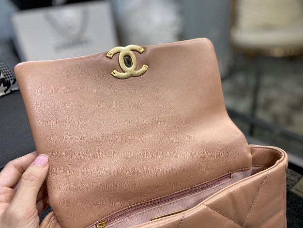 2020 CC original lambskin 19 flap bag AS1160 nude