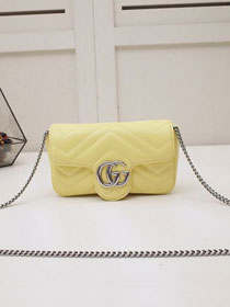 GG original calfskin marmont super mini bag 476433 yellow