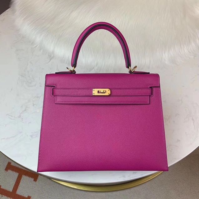 Hermes original epsom leather kelly 28 bag K28-2 peach red