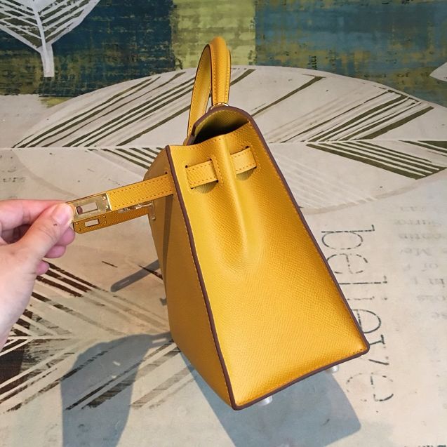 Hermes original epsom leather kelly 32 bag K32-1 amber