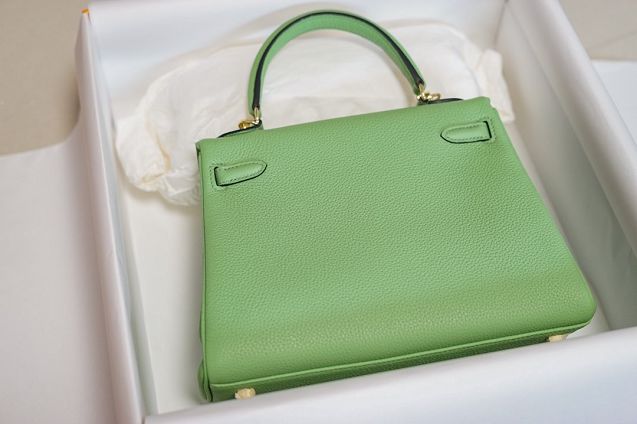 Hermes original togo leather kelly 28 bag K28-1 vert criquet
