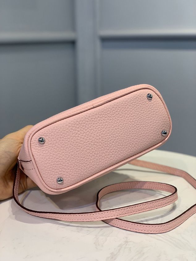 Hermes original togo leather mini bolide bag H018 light pink