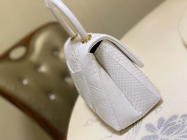 CC original python leather small coco handle bag A92990 white