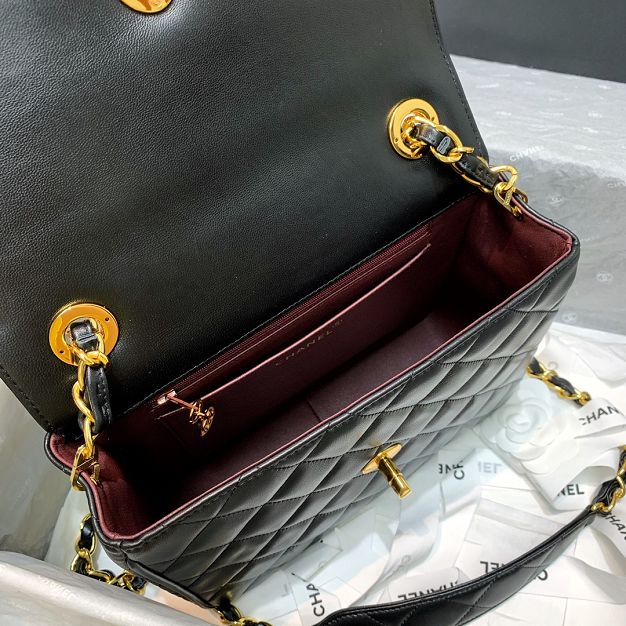 CC original lambskin medium classic flap bag A01088 black