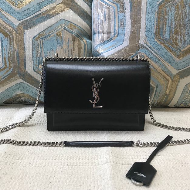 YSL original smooth calfskin medium sunset bag 442906 black