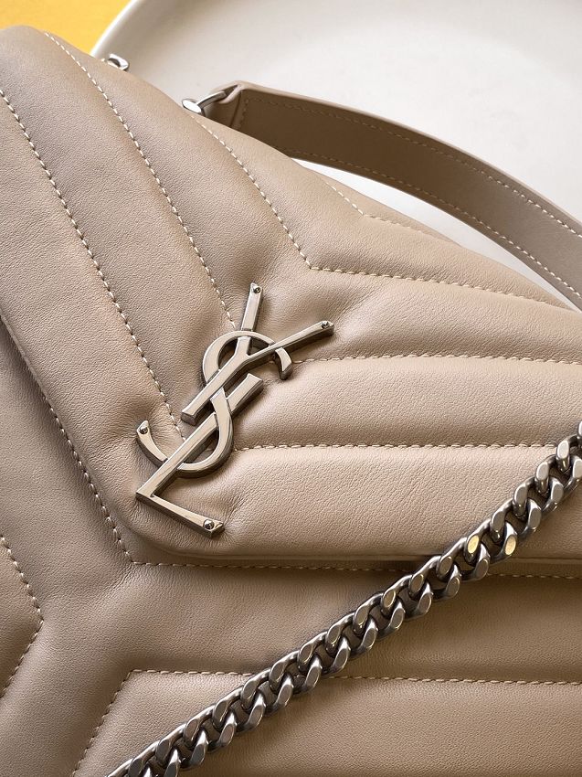 YSL original calfskin loulou small bag 494699 apricot
