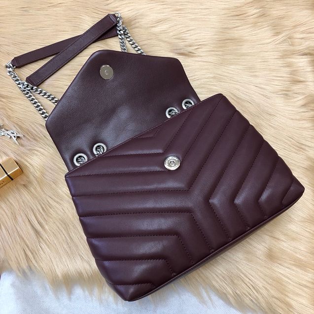 YSL original calfskin loulou small bag 494699 bordeaux