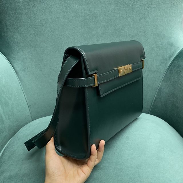 YSL original calfskin manhattan shoulder bag 579271 green