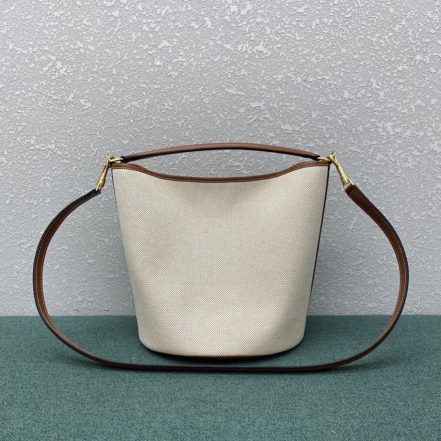 Celine original calfskin bucket 16 bag 195573 white