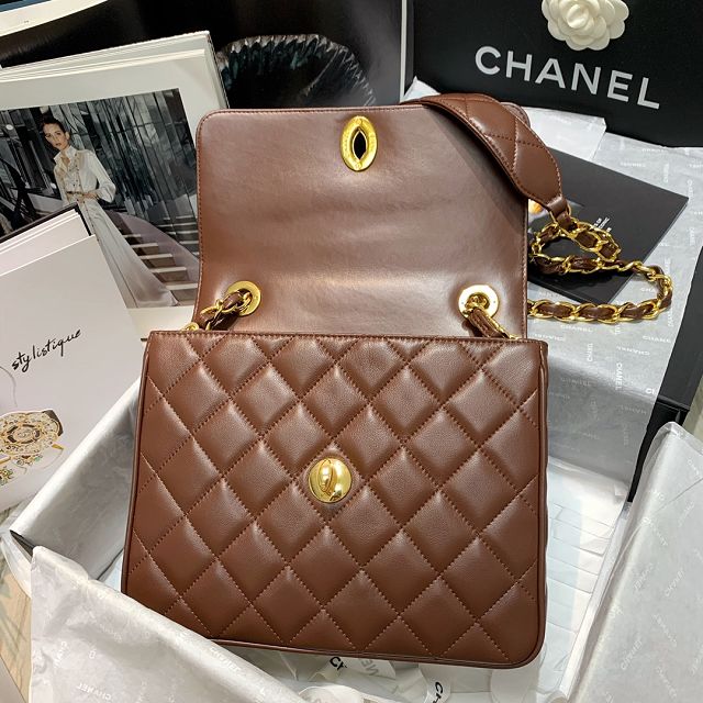 CC original lambskin medium classic flap bag A01088 brown