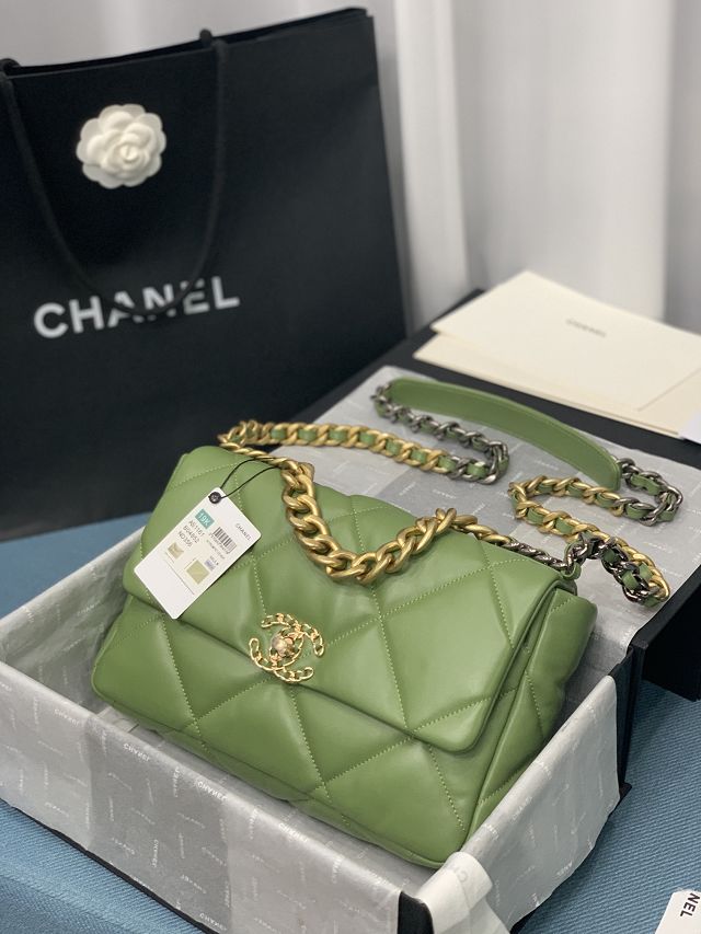 CC original calfskin medium 19 flap bag AS1161 olive