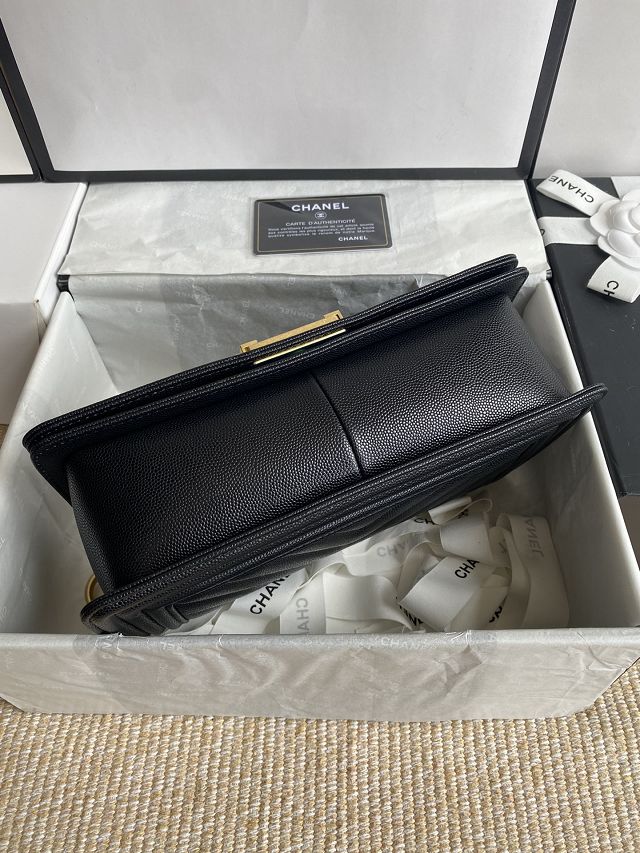 CC original fine grained calfskin medium boy handbag A67086-2 black