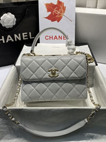 CC original lambskin top handle flap bag A92236 grey