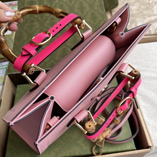 Top GG original calfskin diana small tote bag 660195 pink