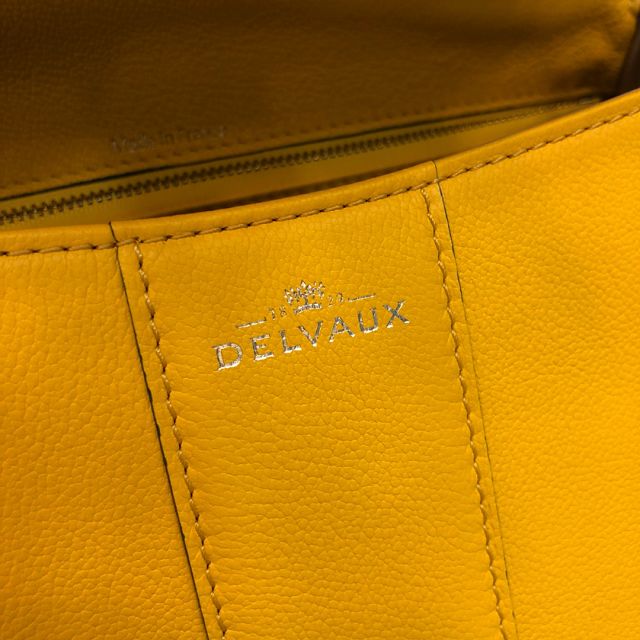 Delvaux original grained calfskin brillant bag MM AA0555 yellow
