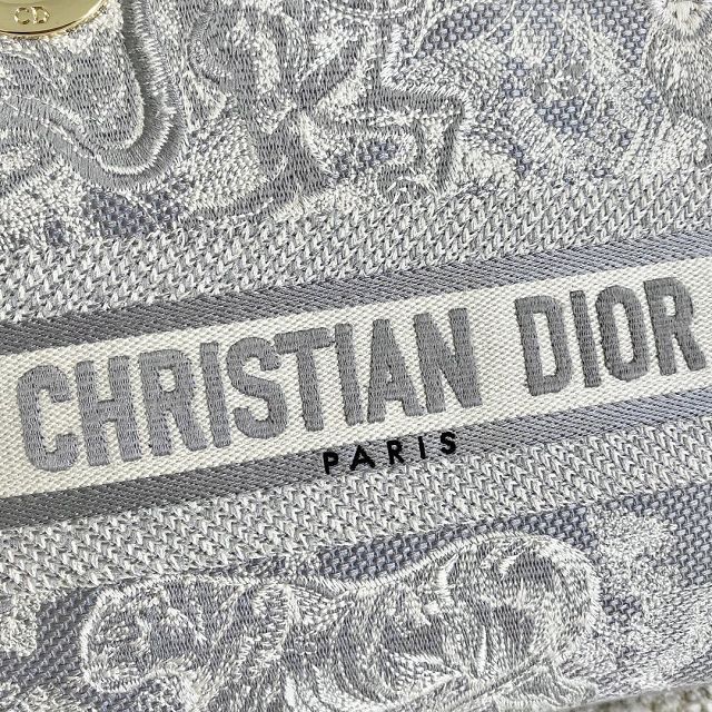 Dior original canvas medium lady bag M0565-5 grey