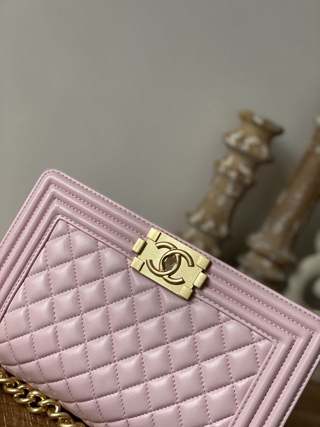 CC original lambskin medium boy handbag A67086 light pink