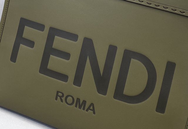 Fendi original calfskin medium sunshine shopper bag 8BH386 green