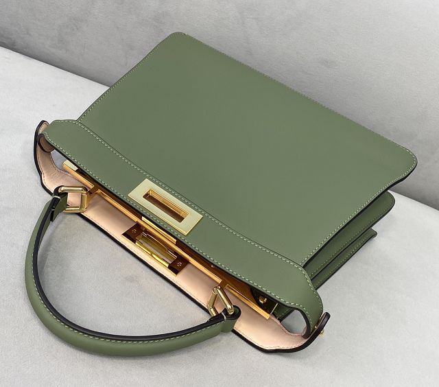Fendi original calfskin medium peekaboo ISeeU bag 8BN321 green