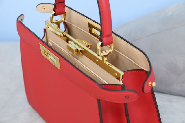 Fendi original calfskin medium peekaboo ISeeU bag 8BN321 red
