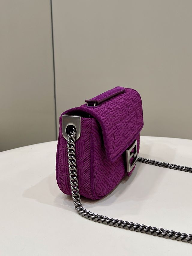 Fendi original fabric chain baguette bag 8BR793 purple