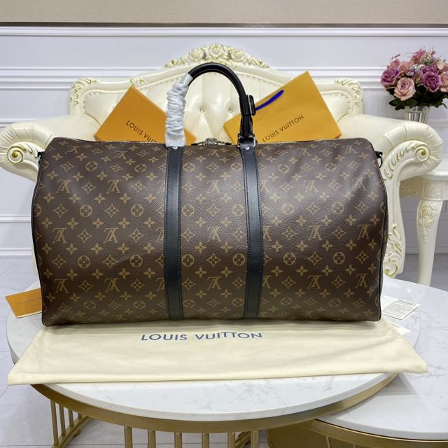 Louis vuitton original monogram canvas keepall 55 bag M56714 black