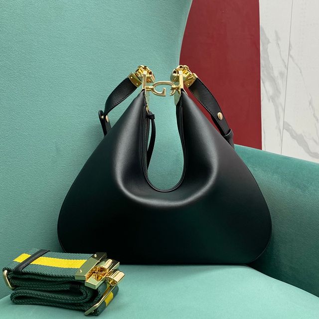 2022 GG original calfskin attache large shoulder bag 702823 black